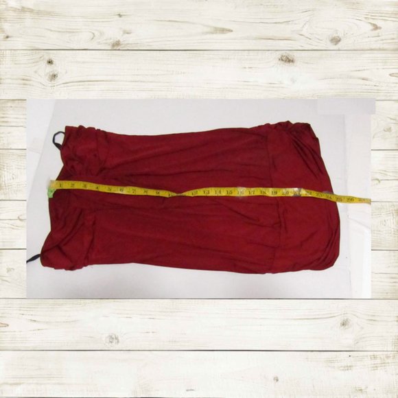 K scion Party prom mini dress size Small strapless color burgundy - Picture 11 of 13